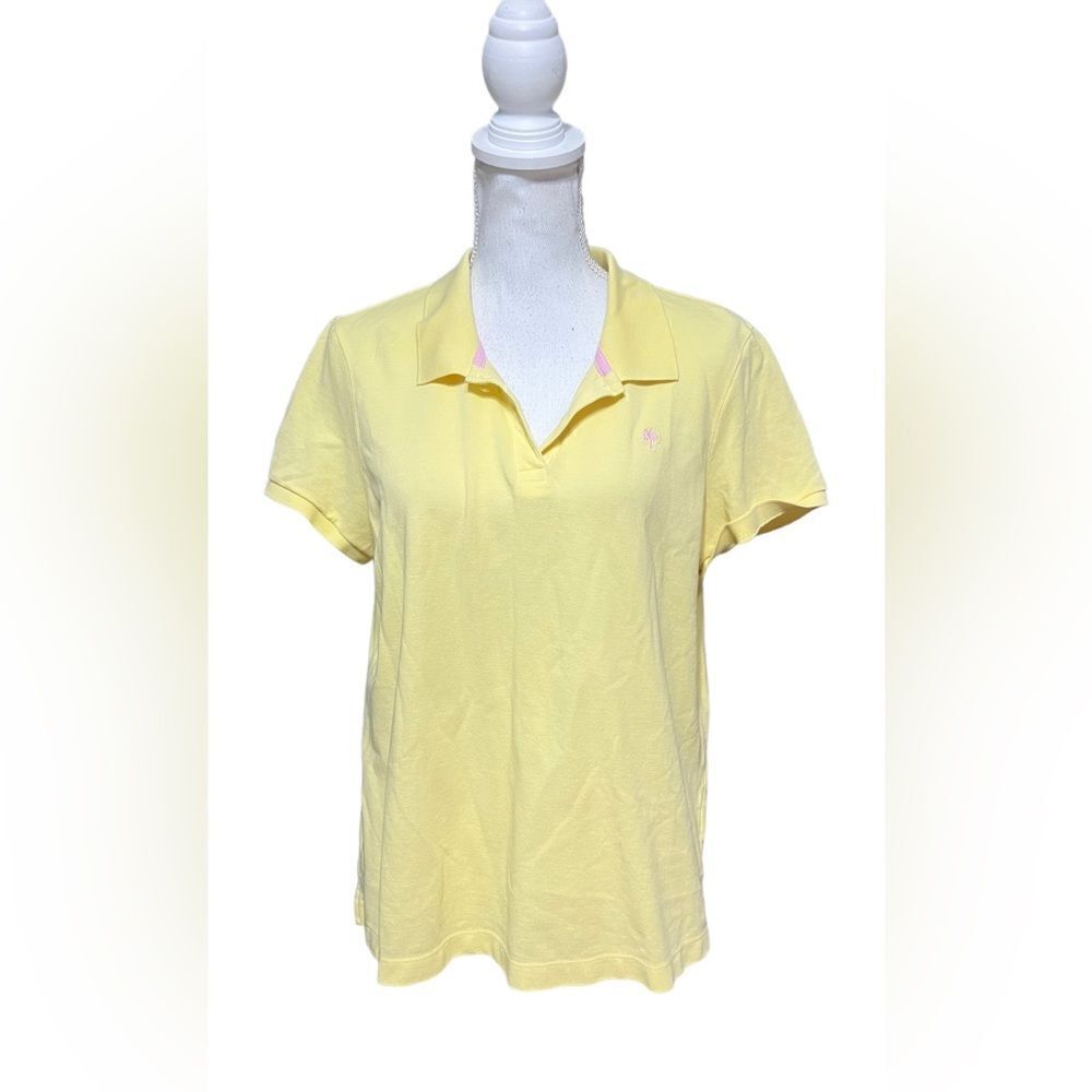 Lilly Pulitzer Resort Fit yellow polo XL